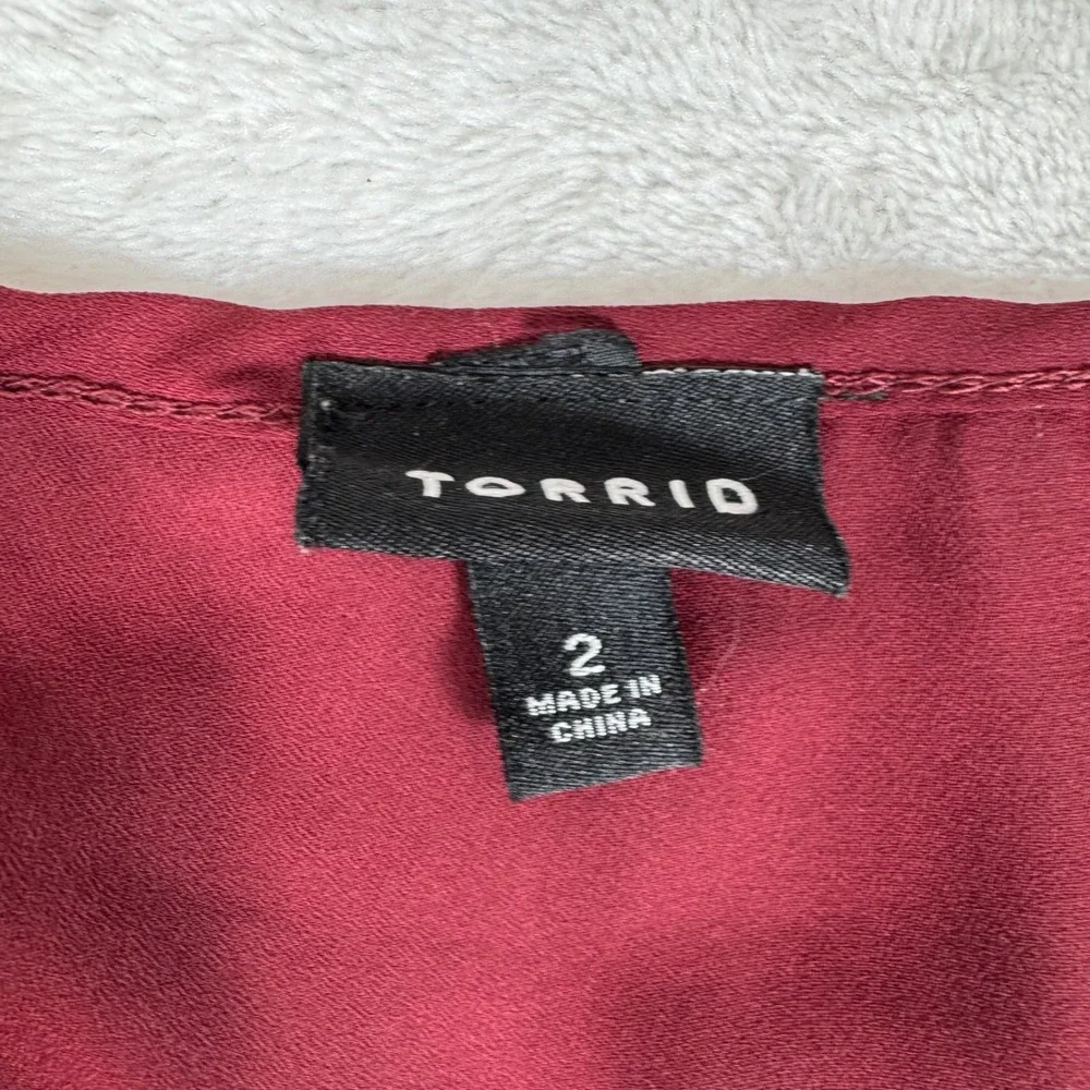 Torrid Burgundy Cold Shoulder High Low Maxi Dress 2 2X 10697312 | Womens Plus 2X - Picture 4 of 9